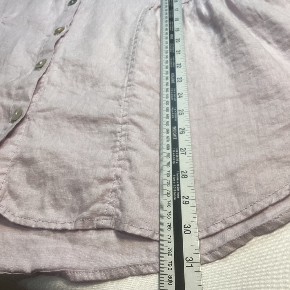 Sigrid Olsen Linen Button Down Shirt Women XL Purple Peplum Boho Coastal Minimal - Picture 7 of 7